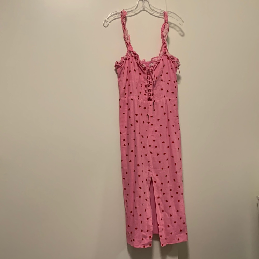 Finders Keepers pink strawberry midi dress Size 4
